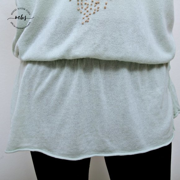 Free People Textured Scoop Neck Short Sleeve Tie Waist Oversized Tunic - Picture 7 of 10